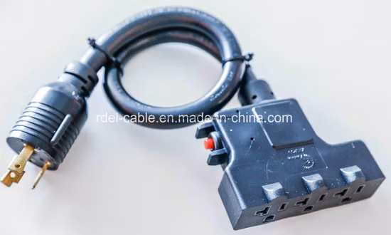 12/3 de cabo de extensão externo amarelo multi saída 5 tomadas cobertas resistentes à água