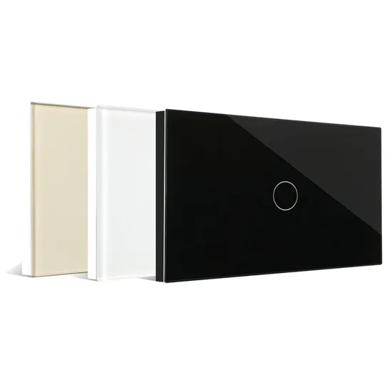 Interruptor inteligente sem fio WiFi Zigbee Bluetooth de vidro preto para automação residencial