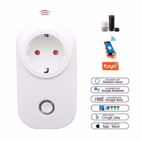 Zigbee Tuya Energy Monitor Timing/Controle remoto Tomada inteligente Plugue UE
